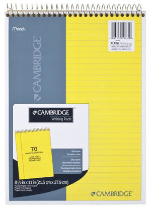 Picture of Mead Legal Pad, Top Spiral Bound, Wide Ruled Paper, 70 Sheets, 8-1/2" x 11", Yellow Cyan (MEA59880)
