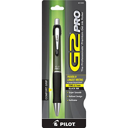 Picture of PILOT G2 Pro Refillable & Retractable Rolling Ball Gel Pen, Fine Point, Barrel Colors Vary, Black Ink, Single Pen (31095)