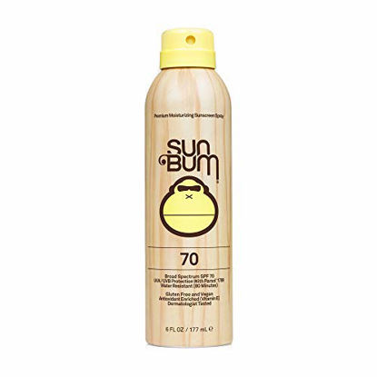 Picture of Sun Bum Original SPF 70 Sunscreen Spray |Vegan and Reef Friendly (Octinoxate & Oxybenzone Free) Broad Spectrum Moisturizing UVA/UVB Sunscreen with Vitamin E | 6 oz