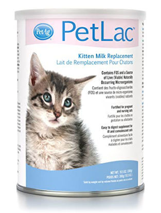 Picture of PetAg Petlac Milk Powder for Kittens - Kitten Formula Milk Replacer with Vitamins, Minerals, and Amino Acid -10.5 oz