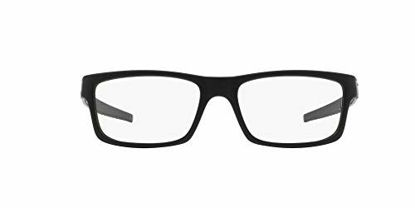 Picture of Oakley Men's OX8026 Currency Rectangular Prescription Eyeglass Frames, Satin Black/Demo Lens, 54 mm