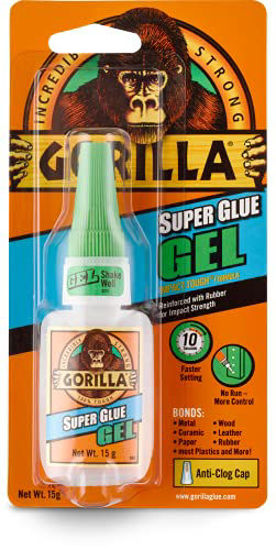 Picture of Gorilla Super Glue Gel, 15 Gram, Clear, (Pack of 1)
