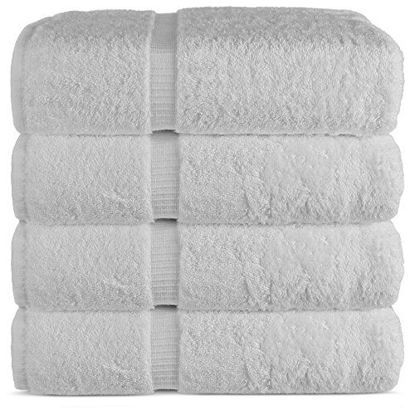 Picture of Luxury Hotel & Spa Bath Towel 100% Genuine Turkish Cotton, 27" x 54" ,Set of 4,White