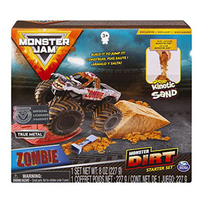 Picture of Monster Jam, Zombie Monster Dirt Starter Set, Featuring 8oz of Monster Dirt and Official 1:64 Scale Die-Cast Truck