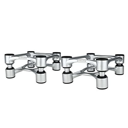 Picture of IsoAcoustics Aperta Series Isolation Speaker Stands with Tilt Adjustment: Aperta (6.1" x 7.5") Silver Pair