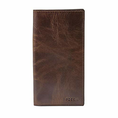 Picture of Fossil Men's Derrick Leather Executive Checkbook Wallet, Dark Brown, (Model: ML3683201)