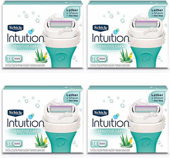 Picture of Schick Intuition Pure Nourishment Womens Razor Refills with Coconut Milk and Almond Oil (Pack of 4)