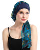 Picture of FocusCare Breathable Cancer Turban Cap for Chemo Patients Pre-tie Headcovers for Alopecia Women Blue Sea