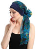 Picture of FocusCare Breathable Cancer Turban Cap for Chemo Patients Pre-tie Headcovers for Alopecia Women Blue Sea