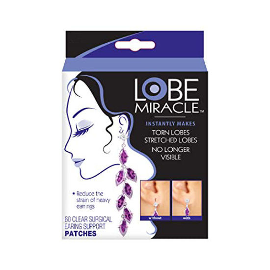 Picture of Lobe Miracle Ear Lobe Support Patches - Clear Heavy Earring Holder - Prevents Tears & Reduces Strain (60 Patches)