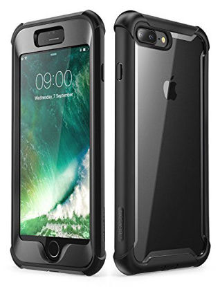 Picture of i-Blason Case for iPhone 8 Plus/iPhone 7 Plus, [Ares] Full-Body Rugged Clear Bumper Case with Built-in Screen Protector (Black)