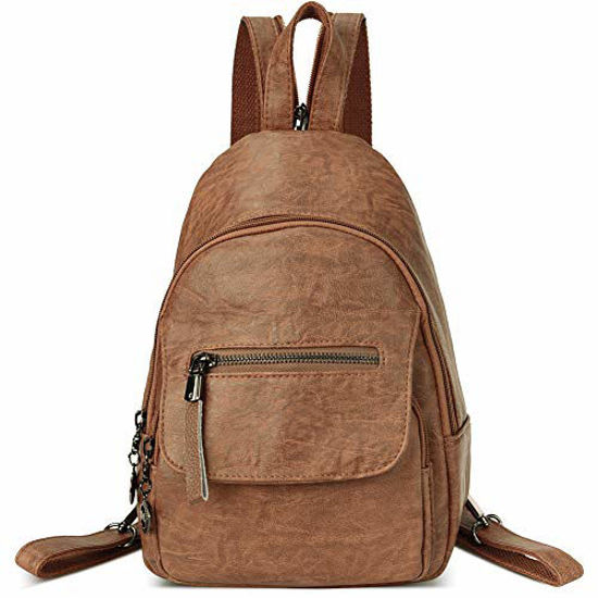 Picture of Small Backpack Purse for Women Fashion PU Leather Backpack Convertible Ladies Sling Bag