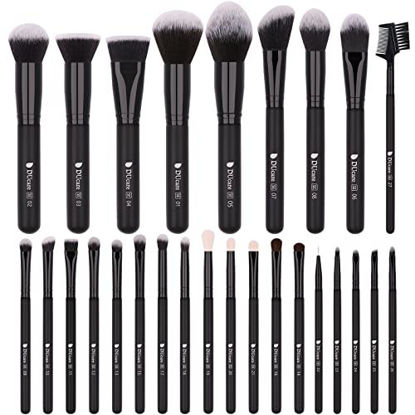 Picture of DUcare Makeup Brushes Professional 27Pcs Makeup Brush Set Premium Synthetic Kabuki Foundation Blending Face Powder Blush Concealers Eye Shadows Make Up Brushes Kit