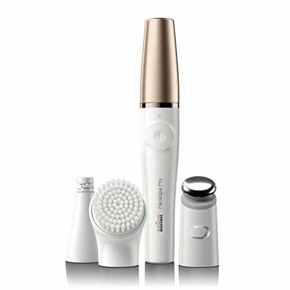 Picture of Braun Face Epilator Facespa Pro 911, Facial Hair Removal for Women, 3-in-1 Epilating, Cleansing Brush and Skin Toning with 3 extras