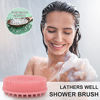 Picture of Upgrade 2 in 1 Bath and Shampoo Brush, Silicone Body Scrubber for Use in Shower, Exfoliating Body Brush, Premium Silicone Loofah, Head Scrubber, Scalp Massager/Brush, Easy to Clean (1PC Pink)