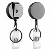 Picture of 2 Pack Small Heavy Duty Retractable Badge Holder Reels, Will Well Metal ID Badge Holders with Belt Clip Key Ring for Name Card Keychain [All Metal Casing, 24.4" UHMWPE Fiber Cord, Reinforced ID Strap]