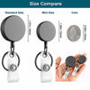 Picture of 2 Pack Small Heavy Duty Retractable Badge Holder Reels, Will Well Metal ID Badge Holders with Belt Clip Key Ring for Name Card Keychain [All Metal Casing, 24.4" UHMWPE Fiber Cord, Reinforced ID Strap]