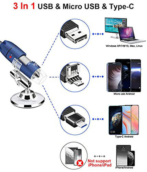 GetUSCart- Jiusion 2K HD 2560x1440P USB Digital Microscope for Android ...