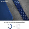 Picture of Fullmosa Compatible Apple Watch Band 42mm 44mm 45mm 38mm 40mm 41mm, Stainless Steel iWatch Band with Case for Apple Watch Series 7/6/5/4/3/2/1/SE, 38mm 40mm 41mm Blue