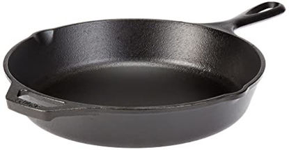Picture of Lodge Seasoned Cast Iron Skillet - 12 Inch Ergonomic Frying Pan with Assist Handle, black