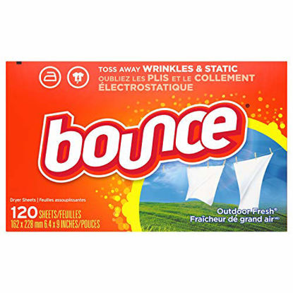 Picture of Bounce Dryer Sheets Laundry Fabric Softener, Outdoor Fresh Scent, 120 Count