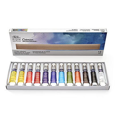 Picture of Winsor & Newton 390636 Cotman Water Colour Paint, Set of 12, 8ml Tubes