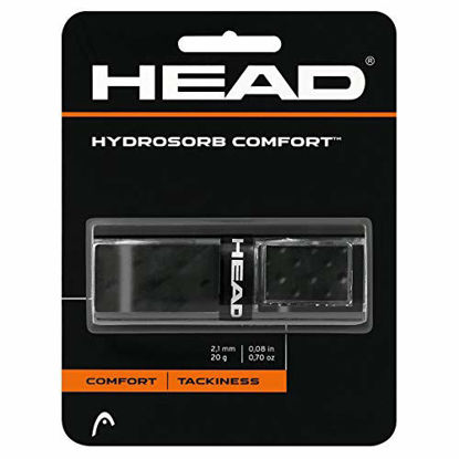 Picture of HEAD Hydrosorb Comfort Tennis Racket Replacement Grip - Tacky Racquet Handle Grip Tape - Black