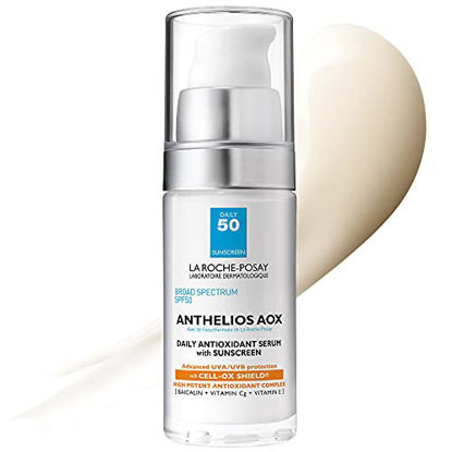Picture of La Roche-Posay Anthelios AOX Daily Antioxidant Serum with SPF, Face Moisturizer with Sunscreen and Vitamin C & E, Oil Free Face Sunscreen for Sensitive Skin, Moisturizing Sun Protection