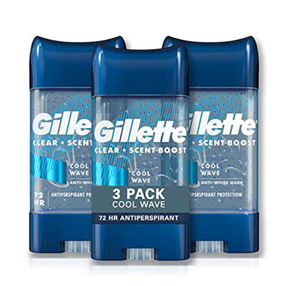 Picture of Gillette Antiperspirant Deodorant for Men, Cool Wave Scent, Clear Gel Power Beads , 2.85 oz (pack of 3)