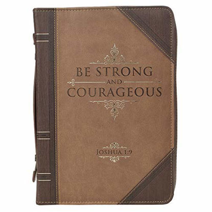 Picture of Antique Book "Be Strong & Courageous" Bible / Book Cover - Joshua 1:9 (Large)