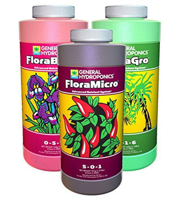 Picture of General Hydroponics Flora Grow, Bloom, Micro Combo Fertilizer Set, 1 pint (Pack of 3)