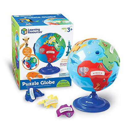 Picture of Learning Resources Puzzle Globe 3-D Geography Puzzle - 14 Pieces, Ages 3+ Globe for Kids, World Map for Kids, Globe for Kids Learning