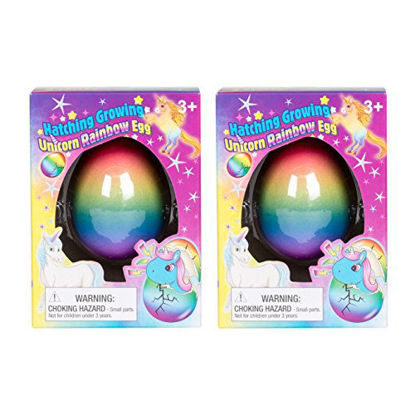 Picture of Set of 2 Surprise Growing Unicorn Hatching Rainbow Egg Kids Toys, Assorted Colors