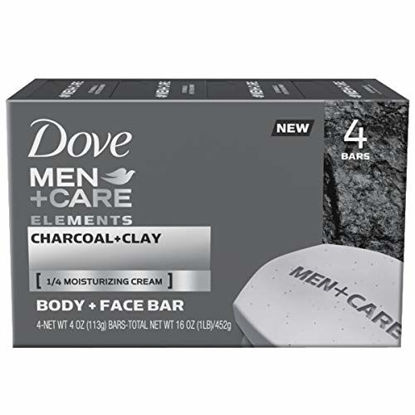 Picture of Dove Men+Care Elements Body and Face Bar Charcoal + Clay 4 oz, 4 Bar