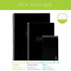 Picture of Rocketbook Smart Reusable Notebook - Dotted Grid Eco-Friendly Notebook with 1 Pilot Frixion Pen & 1 Microfiber Cloth Included - Infinity Black Cover, Mini Size (3.5" x 5.5")