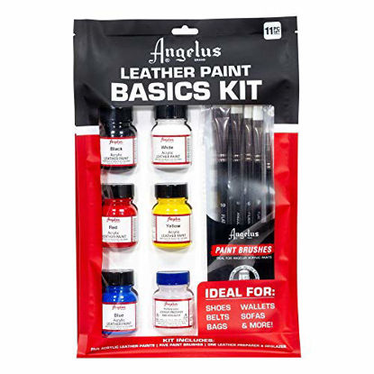 Picture of Angelus Leather Paint Starter Kit with Deglazer and Brush Set