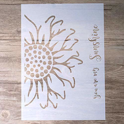 Picture of DIY Decorative Sunflower Stencil Template for Painting on Walls Furniture Crafts (A4 Size)