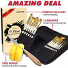Picture of DUGATO Artist Paint Brush Set 15pcs Includes Pop-up Carrying Case with Painting Knife and 2 Sponges for Acrylic, Oil, Watercolor, Art, Scale Model, Face, Paint by Numbers