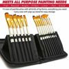 Picture of DUGATO Artist Paint Brush Set 15pcs Includes Pop-up Carrying Case with Painting Knife and 2 Sponges for Acrylic, Oil, Watercolor, Art, Scale Model, Face, Paint by Numbers