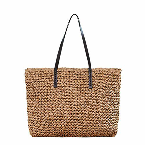 GetUSCart- Ayliss Women Straw Woven Tote Large Beach Handmade Weaving ...