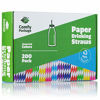 Picture of Paper Drinking Straws [200 Pack] 100% Biodegradable - Assorted Colors