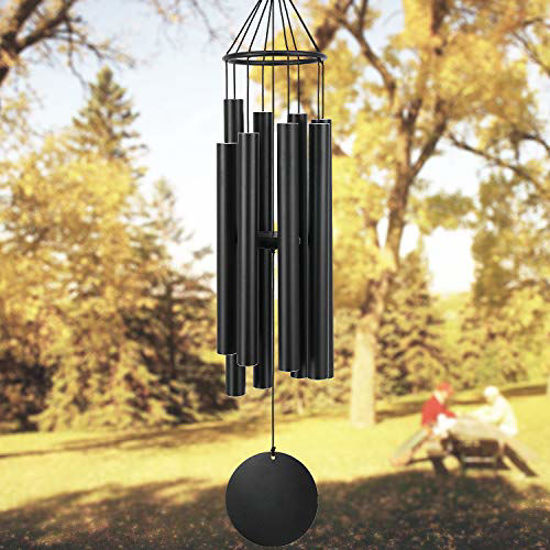 Picture of ASTARIN Large Wind Chimes for Outside(38 inch), Sympathy Wind Chimes Outdoor Clearance with 8 Aluminum Tuned Black Tubes, Memorial Wind Chimes Gift Decoration for Home, Garden,Patio,Backyard.