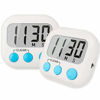 Picture of 2 Pack Digital Kitchen Timer for Cooking Big Digits Loud Alarm Magnetic Backing Stand Cooking Timers for Baking White
