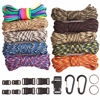 Picture of GeGeDa Paracord,Paracord 550 Combo Crafting Kits with 5 Types Buckles,20 Feet Each Paracord Rope (Dark Rainbow Set 200feet)