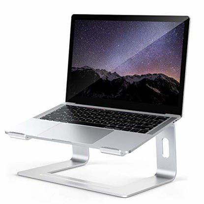 Picture of Laptop Stand for Desk, Detachable Laptop Riser Notebook Holder Stand Ergonomic Aluminum Laptop Mount Computer Stand, Compatible with MacBook Air Pro, Dell XPS, Lenovo More 10-18" Laptops