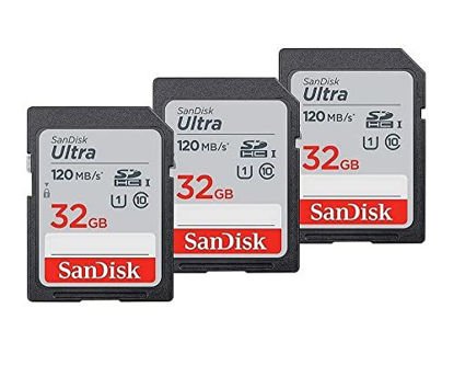 Picture of SanDisk 32GB 3-Pack Ultra SDHC UHS-I Memory Card (3x32GB) - SDSDUN4-032G-GN6IM