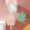 Picture of MORNITE Wall Organizer Box Jar, Bathroom Vanity Storage Canister Holder for Cotton Swabs,Balls,Makeup Pads,Sponges,Bath Salts,Sanitary Napkins, Kitchen Office Bedroom Washroom,Pink