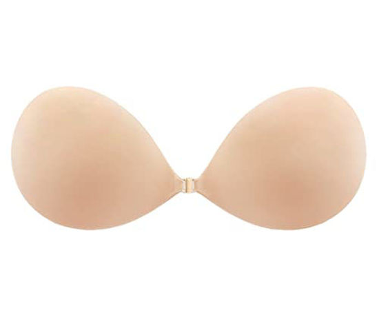 GetUSCart- MITALOO Adhesive Bra Invisible Sticky Strapless Push up Backless  Reusable Silicone Covering Nipple Bras Off-White