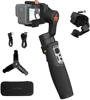 Picture of hohem iSteady Pro 4 3-Axis Gimbal Stabilizer for Gopro 10/9 8/7/6/5/4, for Osmo Action and Other Action Cameras - Support Bluetooth & Cable Control ,IPX4 Splash Proof(2021 New Version)