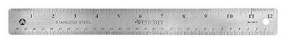 Picture of Westcott Stainless Steel Office Ruler with Non Slip Cork Base, 12 inch (10415)